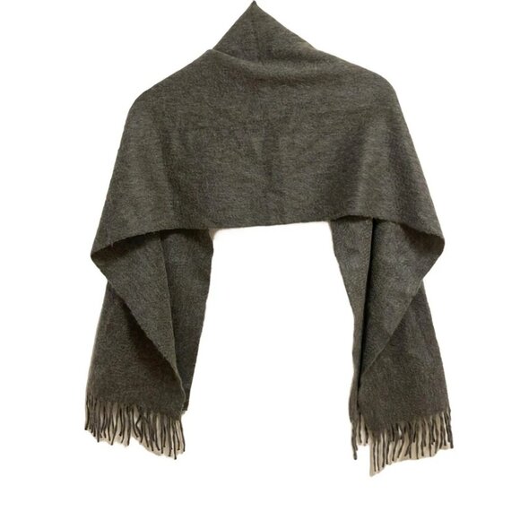 Auth HERMES - Dark Gray Cashmere Scarf - Picture 3 of 7